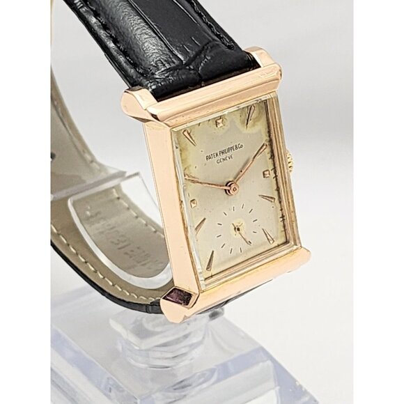 Vintage Patek Philippe 2404 Canape Art Deco Architectural 1950s 18K Rose Gold - Picture 3 of 16